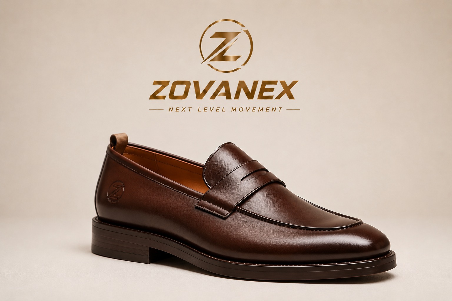 ZOVANEX Signature Penny Loafer in Chocolate Brown